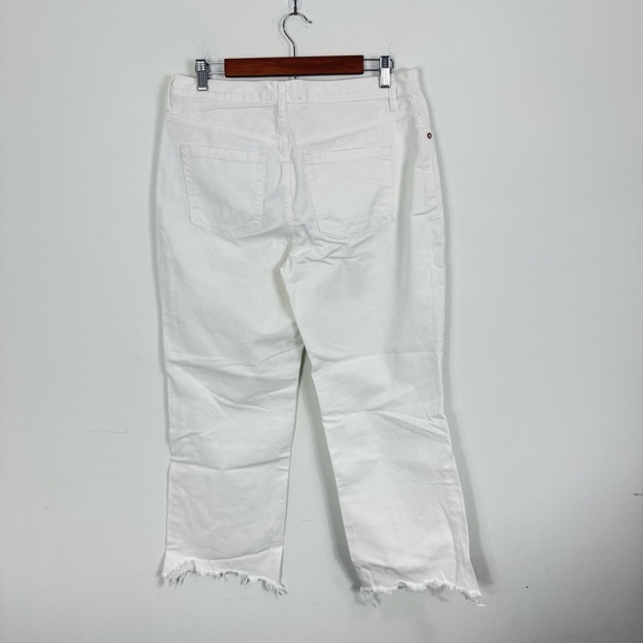 We The Free People White Denim Distressed Raw Edge Open Knee Button Fly Jeans 30 - Picture 7 of 16
